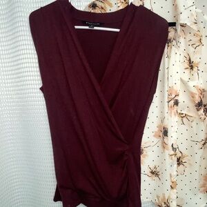 41 Hawthorn Deep Burgundy Wrap Blouse